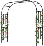 Twira Garden Arch Trellis, 7.9FT(240cm) Metal Garden Arbor Trellis for Climbing Plants Outdoor, Large Wedding Arch for Ceremony, Black Garden Archway Trellises Decoration for Lawn, Patio, Backyard