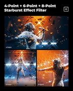 K&F CONCEPT 72mm Star Filters Kit (3pcs) 4 Points 6 Points 8 Points Cross Screen Starburst Filters Set -18 Layer Coating Ultra Slim Optical Glass Camera Lens Filter with 3 Cleaning Cloth