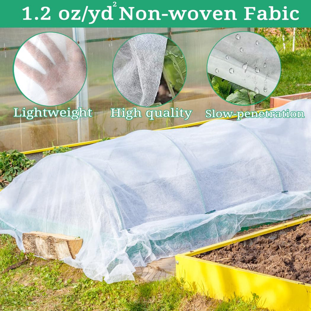 LHongL Plant Covers Freeze Protection with Ultra Fine Mesh Reusable Floating Row Cover for Plants Vegetables Flowers Fruits Frost Sun Protection 1.2oz/yd² (8x33ft)