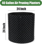 RooTrimmer Air Pruning Containers, 40 Gallon Air Pruning Planters, Sturdy Plastic Roots Control Planter Container for Tree Grow Outdoor, Garden Self-Planting Planters, Size 24"x24", Black, 2P