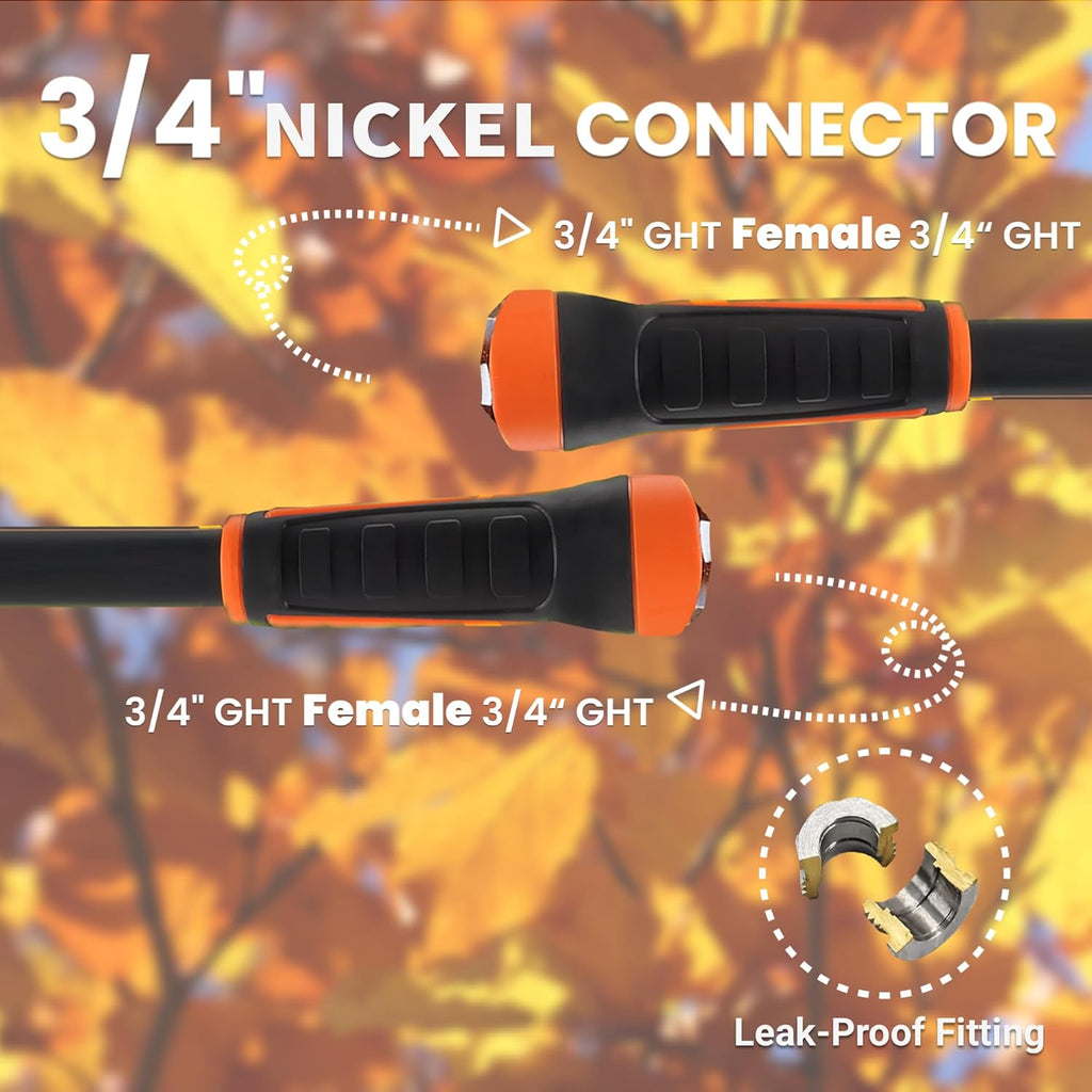 Giraffe Tools Garden Leader Hose 3ft x 5/8", Short Water Hose Heavy Duty, Flexible, Lightweight Hybrid Hose with Swivel Handle, Double Female Fittings, Burst 600 PSI