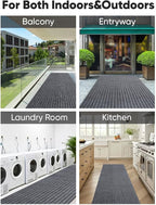 Runner Rugs 3 x 10 ft with Rubber Backing, Non Slip Carpet Runner Rug for Hallway Waterproof Indoor Outdoor Floor Mat Custom Size Area Rugs for Entryway Balcony Patio Kitchen Garage Stair Laundry