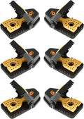 Bullseye - 6 Pack - Rat Traps - Indoor/Outdoor, Reusable, Easy Setup, Powerful Stainless Steel Spring, Tough ABS Body. Set Traps Safely Without Getting Snapped. Great for Rats, Chipmunks & Rodents