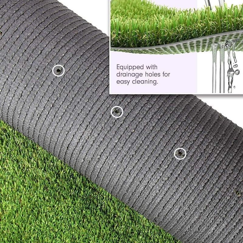 Artificial Grass Turf 14FTx48FT, 1.38" Pile Height Realistic Synthetic Grass, Indoor Outdoor Pet Faux Grass Astro Rug Carpet for Garden Backyard Patio Balcony
