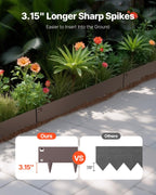 VEVOR Steel Landscape Edging, 5 Packs 39 x 3 in Rust-Resistant Metal Landscape Edging, Bendable Garden Edging Border, Heavy Duty Lawn Edging, Easy-to-Install, Flower Bed Yard Pathway Divider Brown