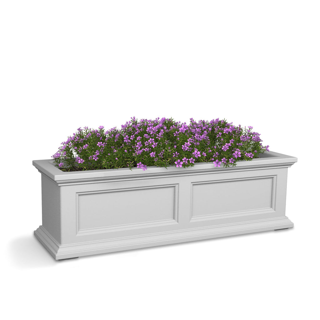 Mayne Fairfield 36in Self-Watering Rectangular Window Box Planter, White
