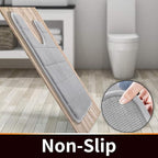 Yimobra Memory Foam Toilet Bath Mat U-Shaped, Commode Contour Rug, Soft and Comfortable, Super Water Absorption, Non-Slip, Thick, Machine Wash and Easier to Dry for Bathroom, 24 X 20 Inches, Grey