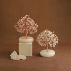 Rose Quartz Crystal Trees of Life for Home Office Desk Deco, Bonsai Tree, Chakra Healing Crystals Stones for Money Good Luck Pink Stone Crystals Birthday Gifts for Women