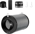MELONFARM Air Filtration Kit 4", Built-in 14cm Fan Low Nois Carbon Filter with 12-Speed Controller, 8' Ducting & 6" Vent Cover, Cooling & Ventilation System for Grow Tents, Indoor Gardening 4" x 11"