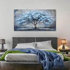 Canvas Wall Art for Living Room Wall Decor for Bedroom Office Modern Hotel Wall Decorations Blue Tree Landscape Paintings Abstract Pictures Artwork Room Aesthetic Home Decor 20x40 in