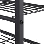 Yusong Shoe Rack Organizer, 5 Tier Industrial Shoe Storage Shelf, Narrow Sturdy Metal Shoe Shelves for Closet Entryway, Rustic Brown