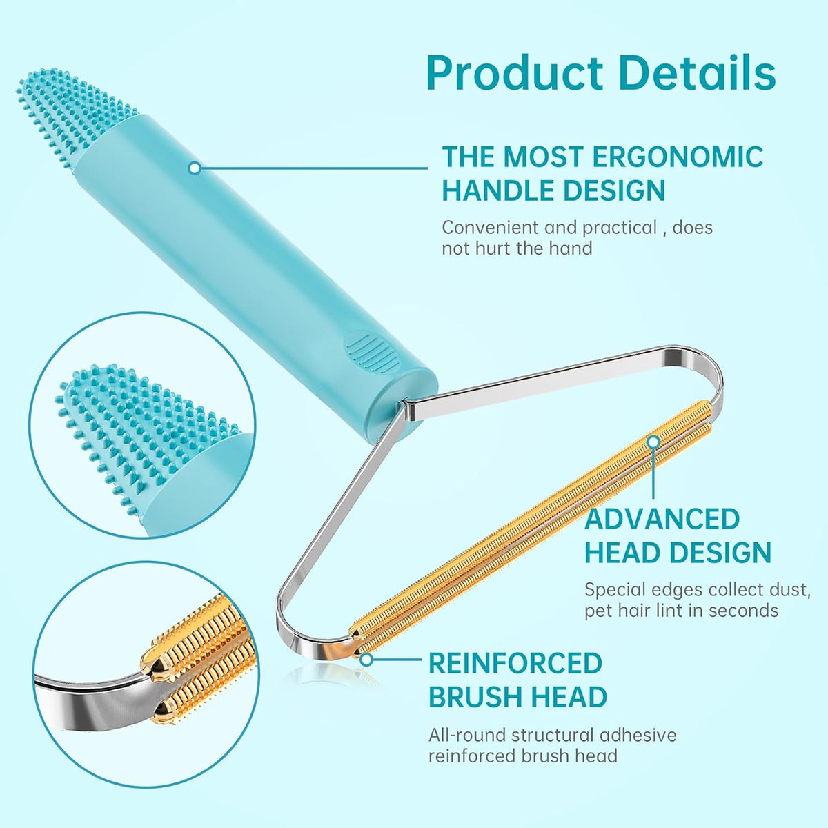 Carpet Rake,Lint Remover,Carpet Rake for Pet Hair Removal,Lint Brush,Lint Shaver for Carpets, Car Mat,Couch,Pet Bed,Furniture & Rug(3-Pack)