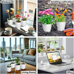 16 Pack 4 Inch Plastic Planter Pots with Tray, Heavy Duty Indoor Outdoor Planter Pots with 48 Drainage Holes for Herbs, Succulents, Seedlings, Flowers Durable and Lightweight White