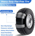 12'' Flat Free Tires Rubber Replacement Solid Tire and Wheel Assemblies for Hand Trucks Garden Cart Wheelbarrow - 3.5”Wide Polyurethane Tires 2.1 Hub with 5/8 Inch Axle Borehole Silver