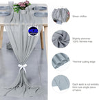 MDS 10 Pack 10ft Chiffon Table Runner 29 x 120 Inches Sheer Wedding Runner Romantic Rustic Table Runner for Wedding Decorations, Birthday Parties, Bridal Shower Party Arch Decor - Gray
