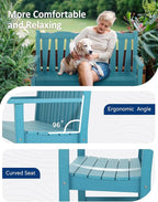 Outdoor Bench Weatherproof, 2-Person Garden Benches for Outdoors, All Weather HIPS Patio Bench Holds up to 800lbs, Never Rot or Fade, Comfort Bench for Porch, Garden, Patio, Backyard and Park