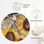 Sunflowers Kitchen Curtains 36 Inch Length, Small Window Curtains Tab Top, Retro Flower Barn Doors Butterfly Farmhouse Brown Light Filtering Short Window Treatments Tier Drapes 27.5"x36" 2 Panel