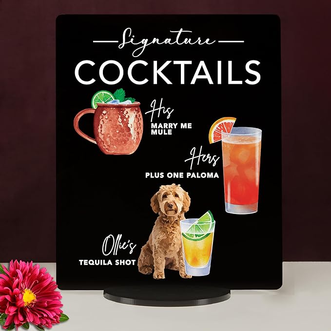 Pet Signature Drink Wedding Signs