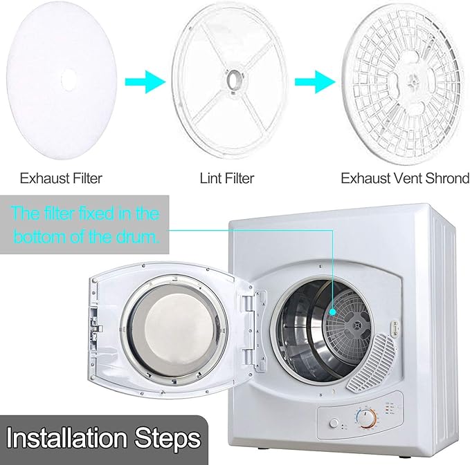 10 PCS Dryer Exhaust Filter for Panda Dryer Filter-365 days QA-Universal Lint Filter Cloth Dryer Replacement Include 8 Exhaust Filters & 2 Air Intake Filters fit for Magic Chef/Son ya-BY AMI PARTS