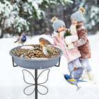 YOADEHOA Bird Bath for Outside, Garden Freestanding Birdbath & Birdfeeder with Removable Bowl, Bird Baths Feeder for Outdoors Garden Patio Yard Lawn Decor, 5-Pronged Base & Easy to Clean(Grey)