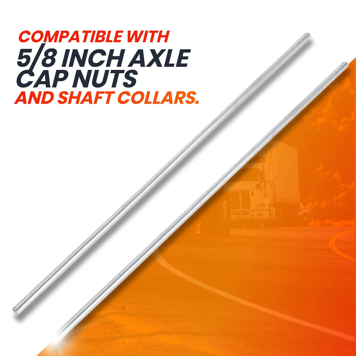 AR-PRO (2-Pack) 5/8” x 36” Zinc Plated Steel Rods Designed for Use as an Axle Shaft on Hand Trucks Dollies Wagons 4005BC Wheelbarrows