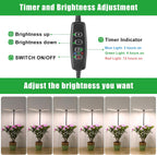 Plant Grow Lights for Indoor Plants Full Spectrum with 3/6/9H Timer & Dimming, Slim Plant Lights for Indoor Growing with 6000K White Red LEDs for Various Plants