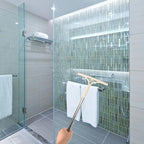 Multi-Function Window Squeegee with Water Scraper for Wet and Dry Cleaning, Khaki Bathroom Cleaner Tool for Shower Doors, Mirrors, Glass and Screen Surfaces