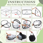 2 Pack Garden Covers for Raised Bed Foldable Clear PVC Greenhouse for Freeze Protection Row Plants Cover Accelerator with Zipper Door Black 39"x39"x20" Protection Vegetable Fruit from Animal