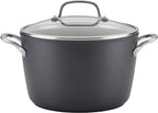 KitchenAid Hard Anodized Induction Nonstick Stock Pot/Stockpot with Lid, 8 Quart, Matte Black