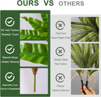 4 Pcs Artificial Greenery Stems Fake Bird Nest Fern Faux Branches Artificial Plants Realistic Fake Dracaena Realistic Plants for Indoor Outdoor Porch Patio Home Office Living Room Decor (Bright Green)