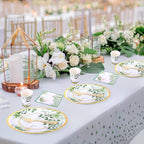Sage Green Party Decoration, 126PCS Sage-Green Plates and Napkins Party Supplies, Spring Greenery Eucalyptus Leaves Disposable Dinnerware Decor for Wedding Birthday Baby Shower