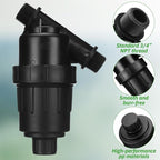 Glooglitter 2 Pcs 3/4" NPT Drip Irrigation Y Filter, 3/4" MPT Inline Y Filter with 120 Mesh Stainless Steel Screen and Flush Cap for Garden Hose Irrigation System Parts