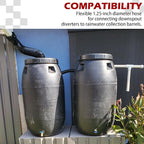 Rainwater collection downspout hose, 27.5 inches long, 1.25 inches diameter, black flexible connector for rainwater bucket, storing more rainwater for gardens and outdoors