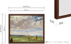 Poster Master Vintage Lady Astor Playing Golf at North Berwick Painting Poster - Retro Golf Course Print - Golf Art - Sports Art - Landscape Art - Office or Living Room Decor, 11x14 Brown Framed