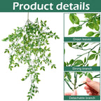 Hoteam 12 Pcs Artificial Hanging Plants 32 Inch Fake Ivy Vines with Fake Leaves Patio Artificial Plants Greenery for Living Room Indoor Outdoor Wall, No Basket (Vine)