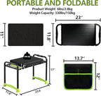 Garden Kneeler and Seat, Heavy Duty Gardening Stool with 1.8" Thick Detachable Kneeling Pad, Foldable Bench Chair with 2 Tool Pouches for Knee & Back Pain Relief for Women, Men, Seniors (Green)