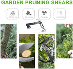 Scicalife Gardening Pruning Shears Labor-Saving Trimming Scissors Rust-Resistant Durable 7.87In Handheld Garden Tool for Shrubs Trees Flowers
