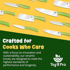 Durable Ceramic Knife for Chopping Vegetables & Fruits, 4” Non-Reactive and Professional Ceramic Chef Knife for Clean Cutting, Rust-Proof Sharp Blade with Ergonomic Handle, Gift-Ready Kitchen Knives