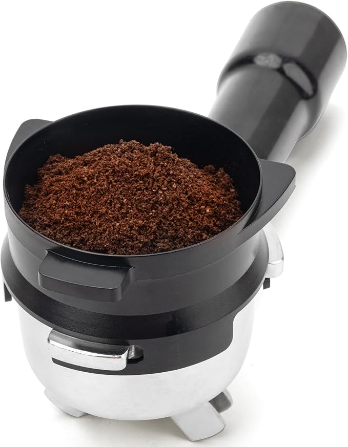 54mm Dosing Funnel for Breville Barista Portafilters, Hands-Free Coffee Accessrioes Dishwasher Safe, Black
