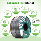 2000FT 5/8" Drip Tape Irrigation, 16 Mil Heavy Duty with 6" Emitter Spacing, Silver Reflective Drip Tape Resistant to Pecking & Biting, Heat-Safe for Seedlings, Ideal for Garden Farm Greenhouse Patio
