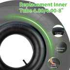 4.80/4.00-8" Inner Tubes, 2 Pack Heavy Duty 4.80 4.00-8/480/400-8 Replacement Tire Inner Tube with Straight Valve Stem for Wheelbarrows, Lawn Mowers, Hand Trucks, Trailers, Tractor, 8" Carts