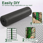 Heavy Duty Plastic Fence Roll 39" x 50' - 0.8x0.8 Inch Chicken Wire Mesh, Reusable Fencing for Garden, Rabbit/Poultry Protection, Balcony & Plant Defense (Black)
