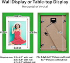 KINLINK 5x7 Picture Frame Grass Green, Solid Wood Frames with Acrylic Plexiglass for 3.5x5/4x6 with Mat or 5x7 without Mat, Tabletop and Wall Display Photo Frame 4 Pack
