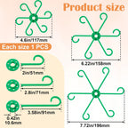 3PCS Plant Stem Support, 3 Sizes Climbing Houseplant Stem Holders, Plastic Reusable Flower Trellis Stem Hook Plant Care Growth Accessories for Flower Plants Indoor Outdoor- Green
