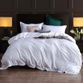 1000 Thread Count Super King Duvet Cover Set 100% Egyptian Cotton, True Luxury Hotel Quality Quilt Comforter Cover with Zipper Closure (White)