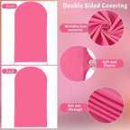 7.2FT Fuchsia Arch Backdrop Cover - Polyester Fitted Wedding Arch Stand Covers Round Top Chiara Arch Backdrop Cover for Birthday Party Banquet Photo Background Decoration