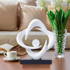Modern Home Decor Abstract Decorative Sculpture Decorations for Living Room Dining Room Office, Resin Art Statues Coffee Table Bookshelf Decor Accents (White)
