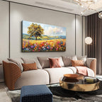 hyidecorart Large Wall Art For Bedroom Canvas Wall Decor For Living Room Office Decorations Flower Scenery Watercolour Wall Paintings Field Wall Pictures Artwork Aesthetic Room Home Decor Hang Easy