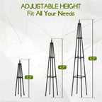 Obelisk Trellis for Climbing Plants Outdoor,5.2 Ft Garden Trellis for Potted Plants, Metal Trellis with Anti-Rust Coated for Potted Plants Indoor, Plant Support for Vegetables, Vines