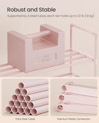 SONGMICS Shoe Rack, 3-Tier Shoe Organizer, Metal Storage Shelf, Upright or Upside Down, for 16-20 Pairs, Stackable, for Entryway, 11.8 x 36.2 x 21.7 Inches, Jelly Pink ULSA303S01